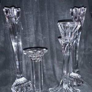 Mikasa and Lenox Clear Crystal Candle Holders